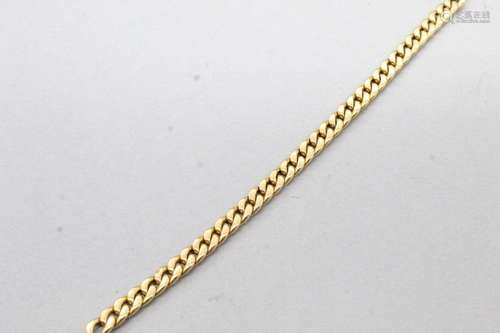 Bracelet en or jaune 18k (750) et argent à maille gourmette