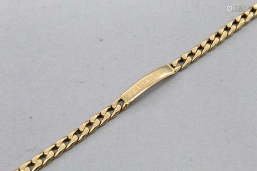 Bracelet gourmette en or jaune 18k (750) inscrit "ELISA...