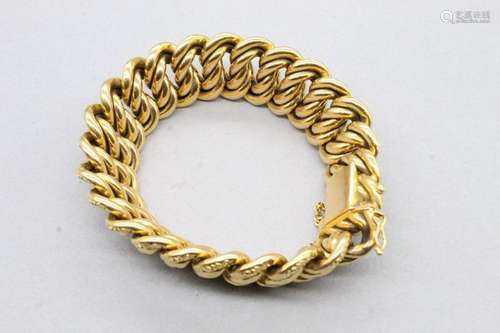 Bracelet en or jaune 18k (750) à double maille américaine