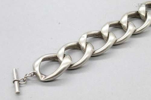 Bracelet en argent à grosse maille gourmette