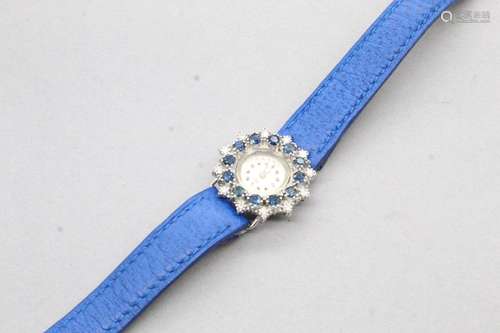 Montre bracelet de dame, boîtier en or gris 18k (750), cadra...