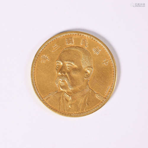Yuan Shikai Three Years Gold Coin of the Republic of China