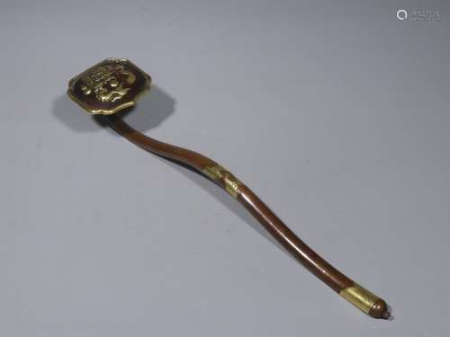 Chinese Gilt Bronze Ruyi Scepter