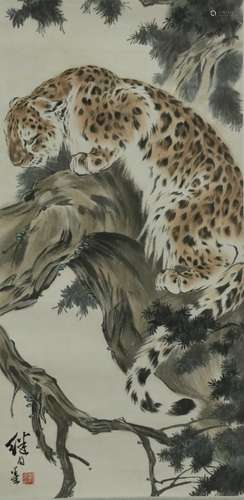 Chinese Ink Color Painting w Signature and Seals