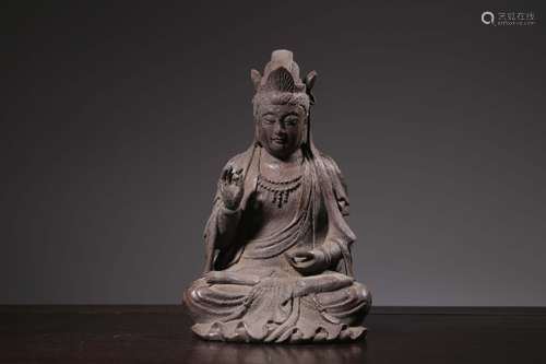 Chinese Bamboo Carved Guanyin