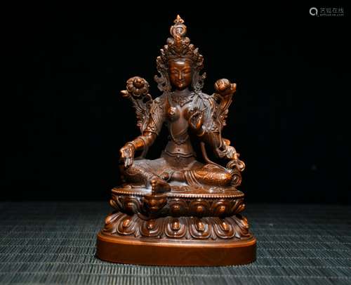 Chinese Huangyang Wood Carved Buddha