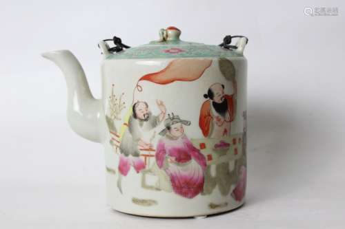 Republican Chinese Famille Rose Porcelain Teapot