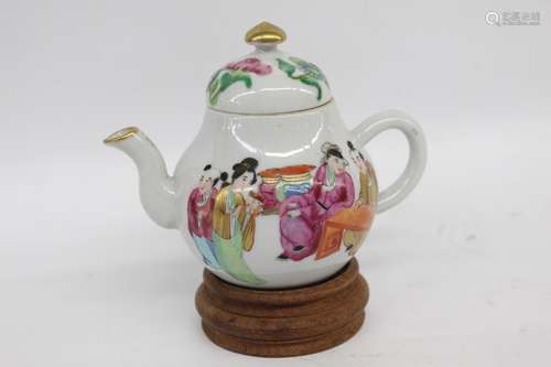 Chinese Famille Rose Porcelain Teapot