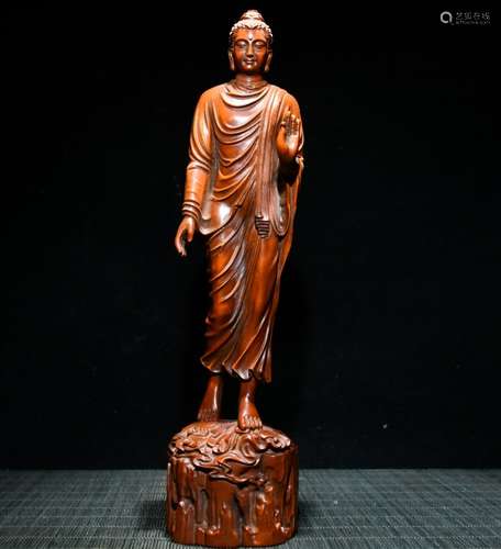 Chinese Huangyang Wood Carved Buddha