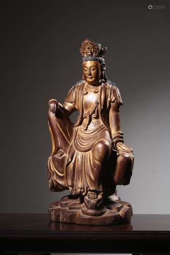 Chinese Gilt Wood Guanyin