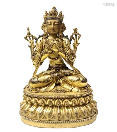 Chinese Gilt Bronze Buddha