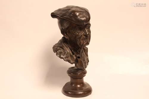 Italian Bronze Bust, Man w Cigar