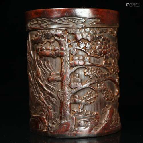 Chinese Bamboo Carved Brushpot