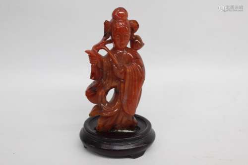 Chinese Agate Carved Figural
