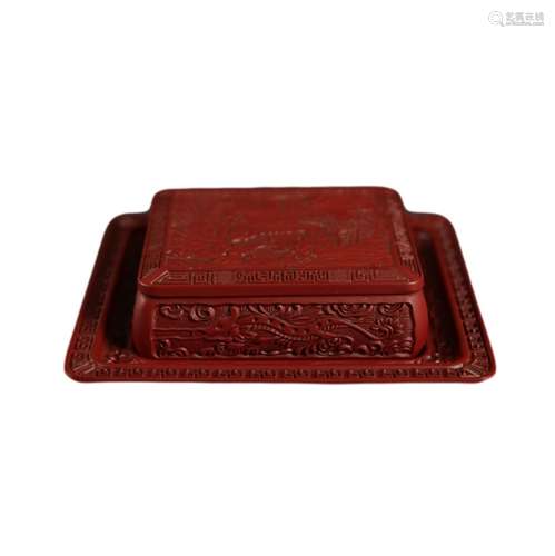 Chinese Lacqure Box and Plate