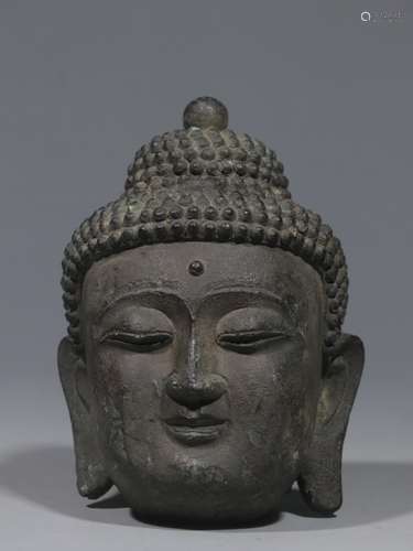 Late qing Chinese Bronze Buddha Head