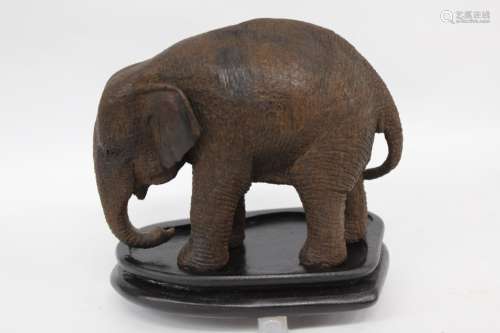 Smelling Wooden Carved Elephant