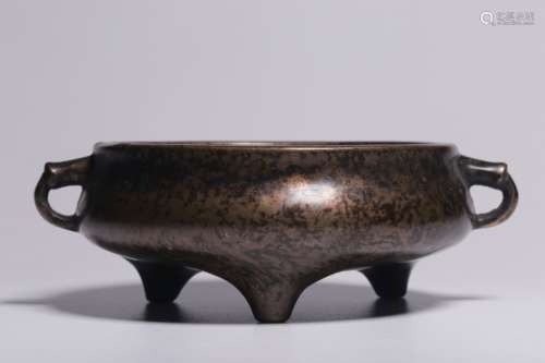 Chinese Bronze Tripod Censer,Mark