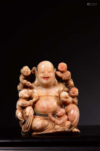 Chinese Soapstone Carved Buddha