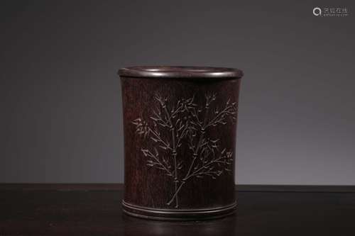 Chinese Zitan Wood Brushpot