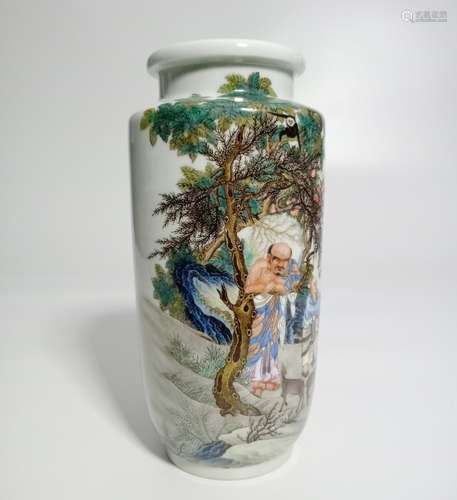 Chinese Famille Rose Porcelain Vase,Mark