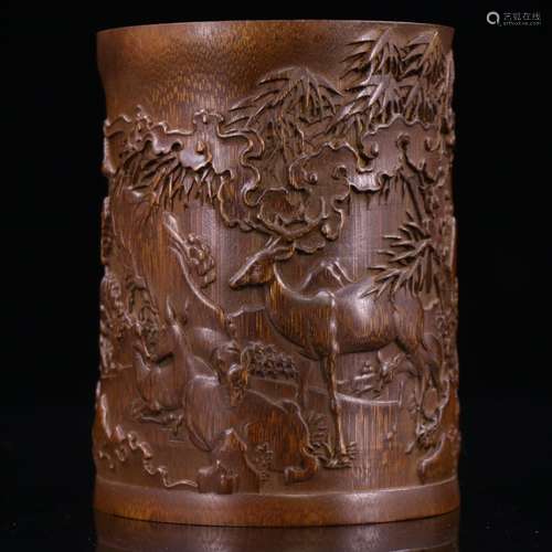 Chinese Bamboo Carved Brushpot