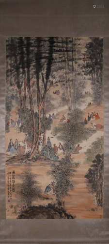 A Chinese figure painting, Fu Baoshi mark