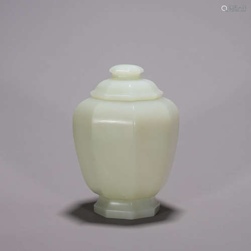 A Hetian jade covered jar