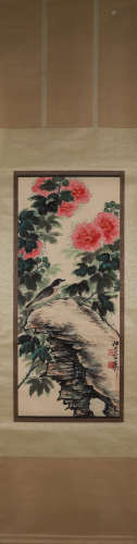 A Chinese bird-and-flower painting, Xie Zhiliu mark