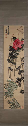 A Chinese flower-and-plant painting, Wu Changshuo mark