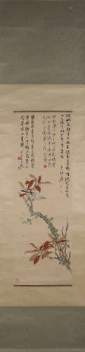 A Chinese bird-and-flower painting, Zhang Daqian mark