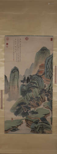 A Chinese landscape painting, Dong Bangda mark