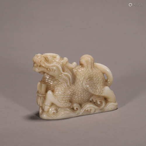 A Shoushan soapstone qilin ornament