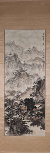 A Chinese landscape painting, Fu Baoshi mark