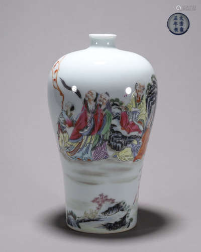 A famille rose porcelain meiping