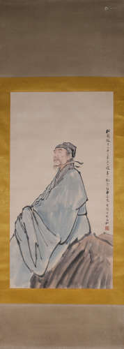 A Chinese figure painting, Jiang Zhaohe mark