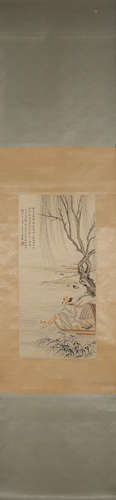 A Chinese figure painting, Zhu Meicun mark