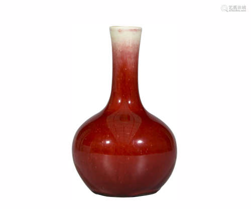 清中期 红釉小天球瓶