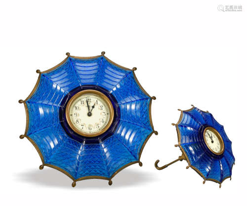 十九世纪 德国琉璃珐琅彩伞形钟