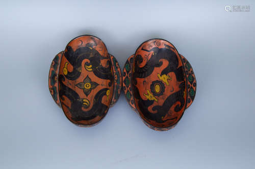 A Pair of Lacquerware Ear Cups
