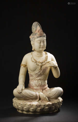 Colored Stone Buddha Figure