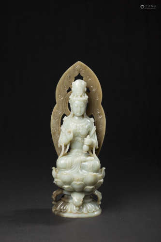HeTian Jade Avalokitesvara Figure
