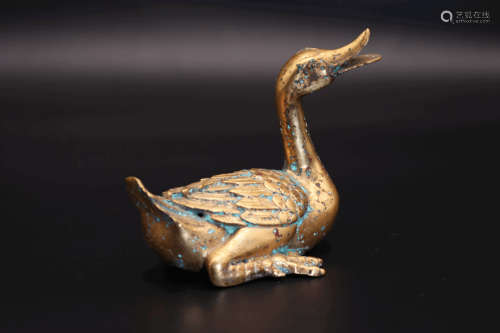 Copper and Golden Ornament of Duck form