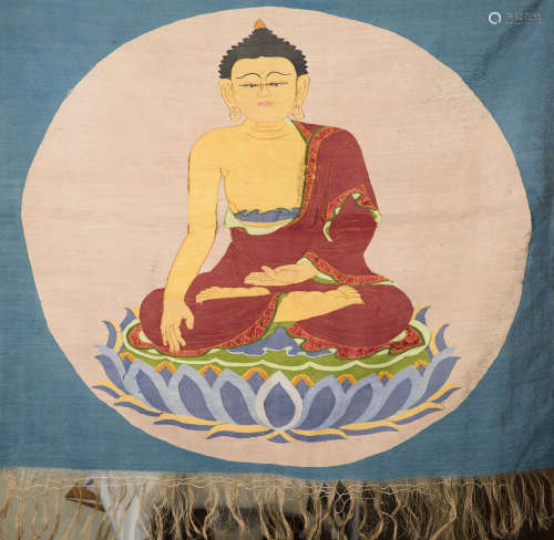 Silk Tapestry of Sakyamuni Statue