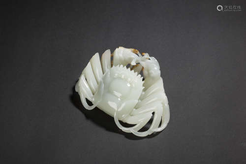 Jade Ornament in Crab form from Qing