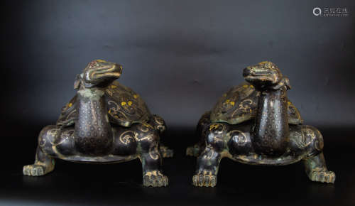 Silvering and Golden Stone in Turtle form