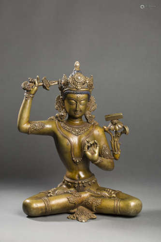 Alloy Copper Manjusri from 11th Century