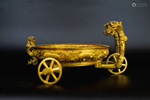 Copper and Golden Horse Carriage