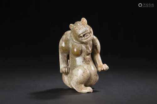 Jade Ornament in Bear form from Ming