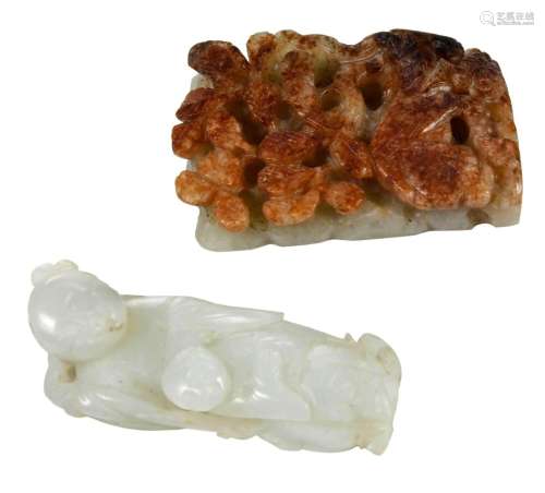 Two Chinese Carved Jade Figures